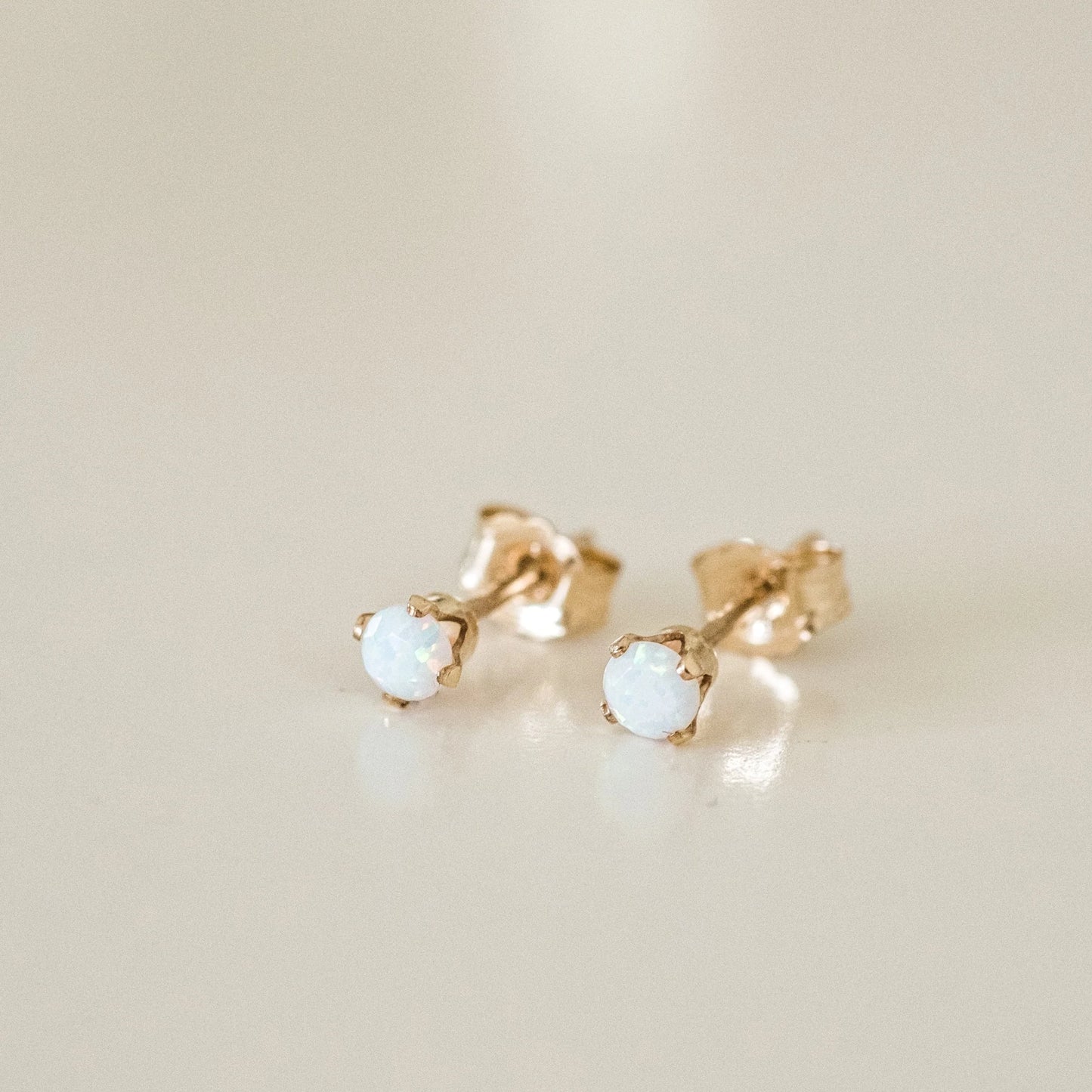 Tiny Opal Stud Earrings