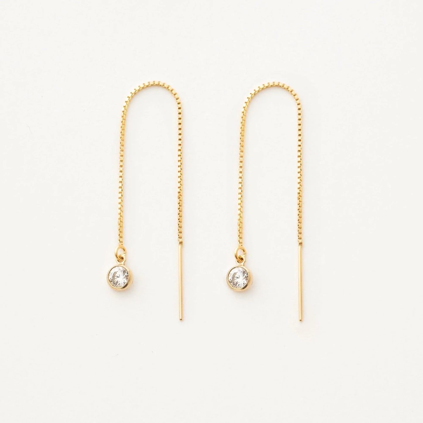 Tiny Solitaire Threader Earrings