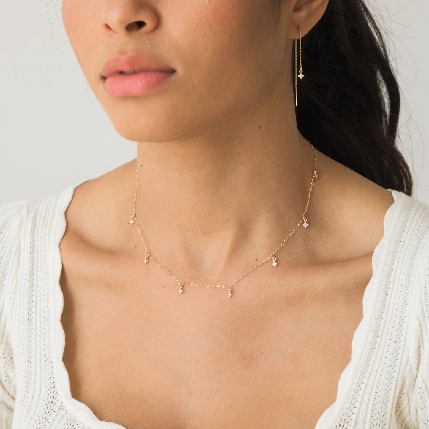 Tiny Stardust Threader Earrings