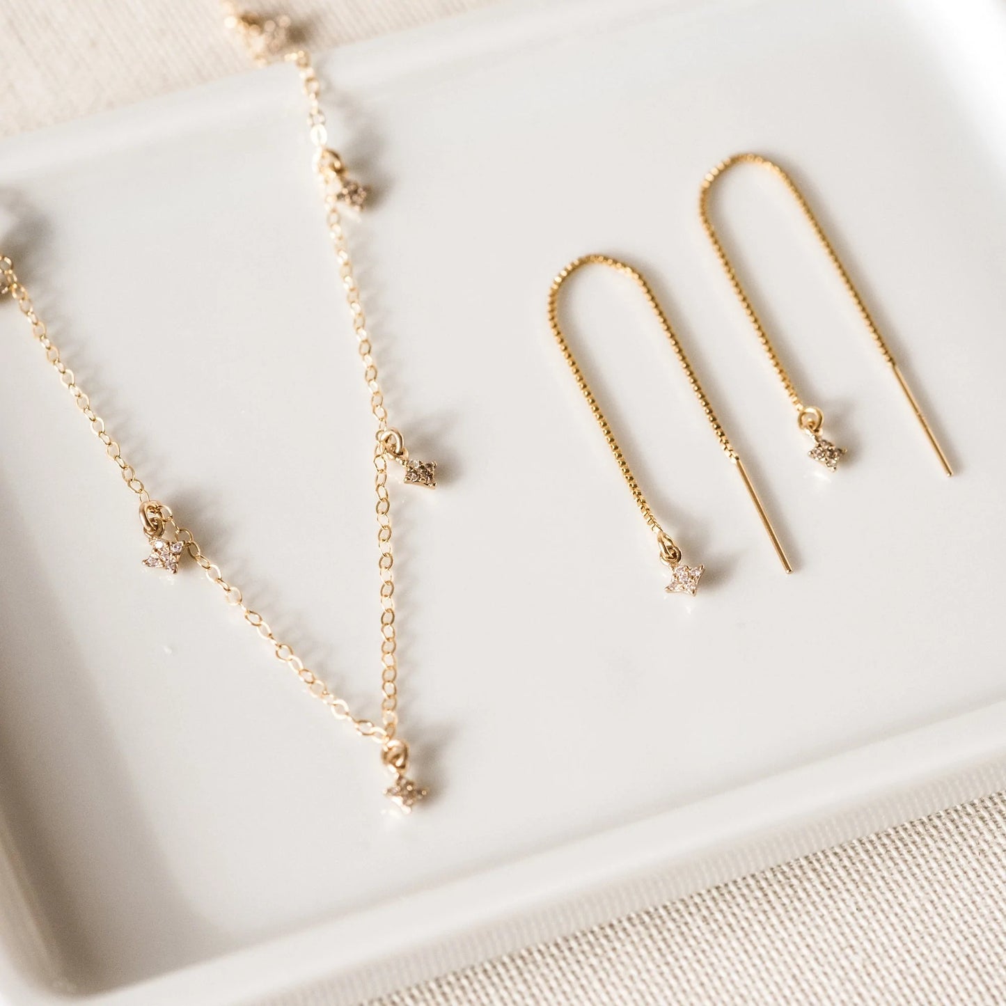 Tiny Stardust Threader Earrings
