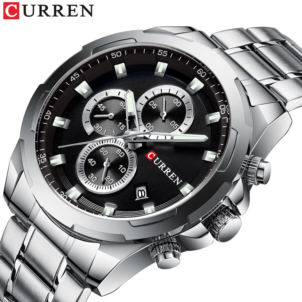 YSYH Watches Men Sport Wristwatch Fashion Business Analog Quartz Watch Male Clock Chronograph Stainless steel Watch