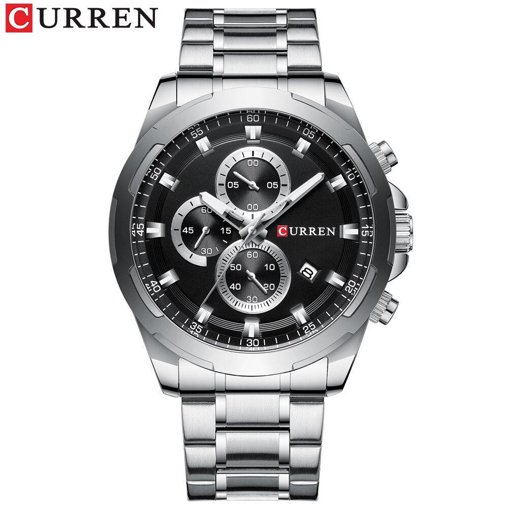 YSYH Watches Men Sport Wristwatch Fashion Business Analog Quartz Watch Male Clock Chronograph Stainless steel Watch