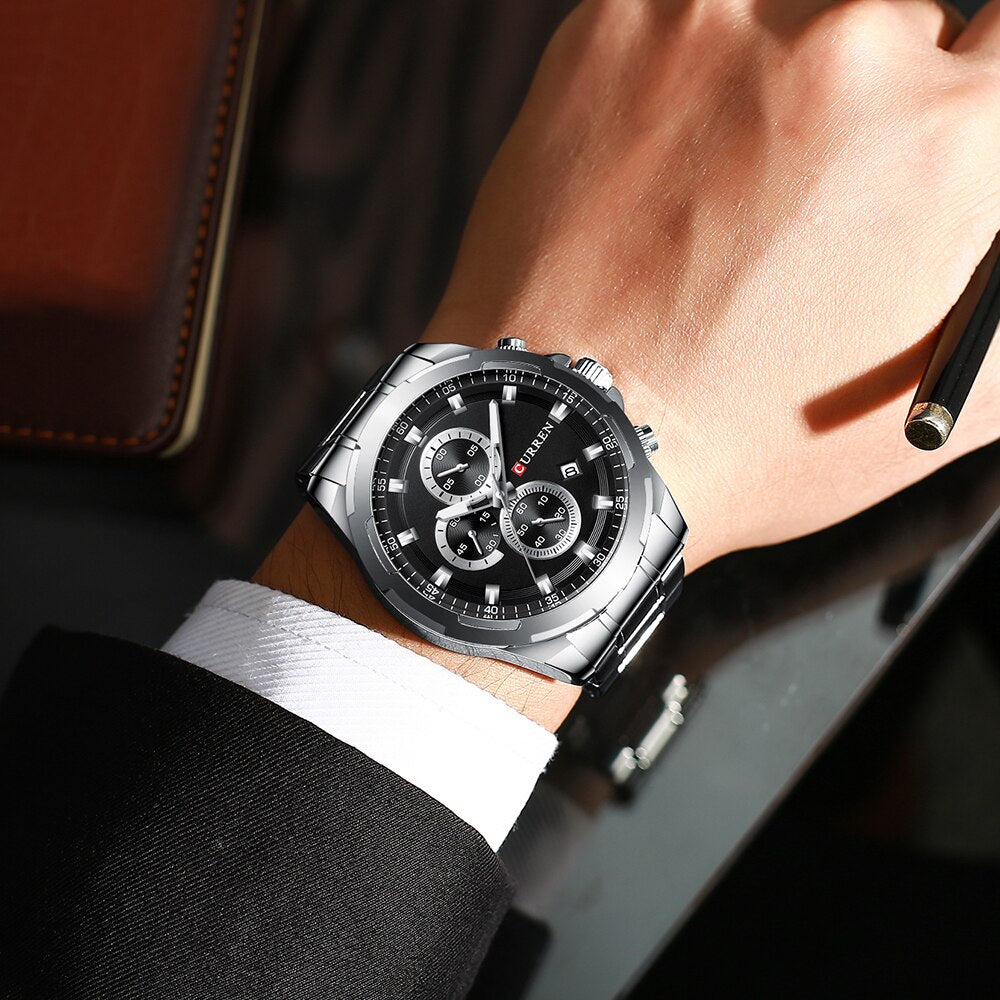 YSYH Watches Men Sport Wristwatch Fashion Business Analog Quartz Watch Male Clock Chronograph Stainless steel Watch