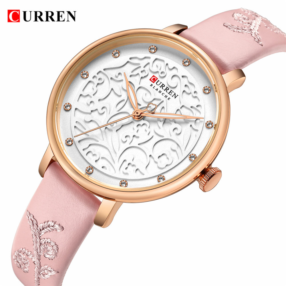 YSYH Women Watches Pink Leather Wristwatch with Rhinestone Ladies Clock Fashion Luxury Quartz Watch Relogio Feminino