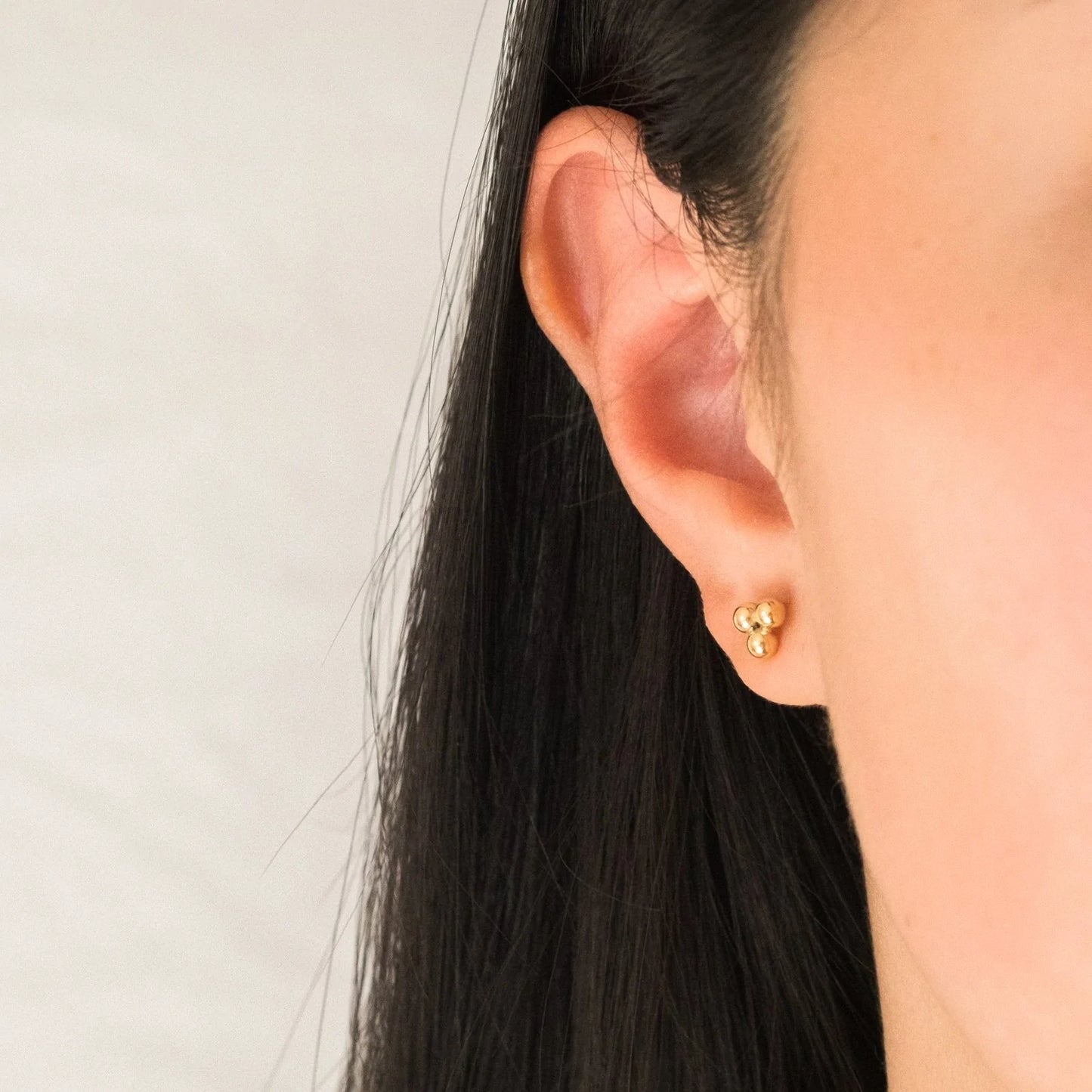 Triple Ball Stud Earrings