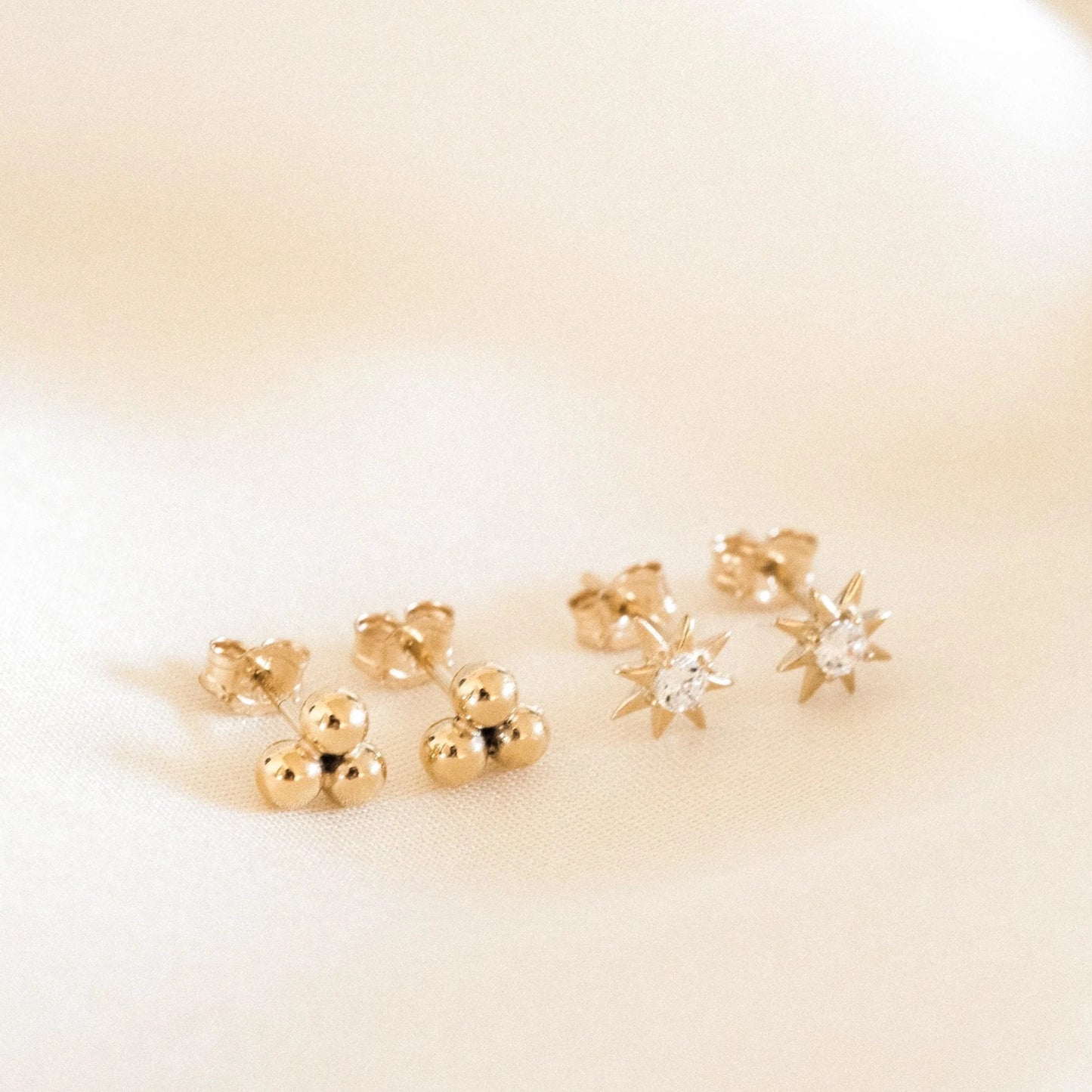 Triple Ball Stud Earrings