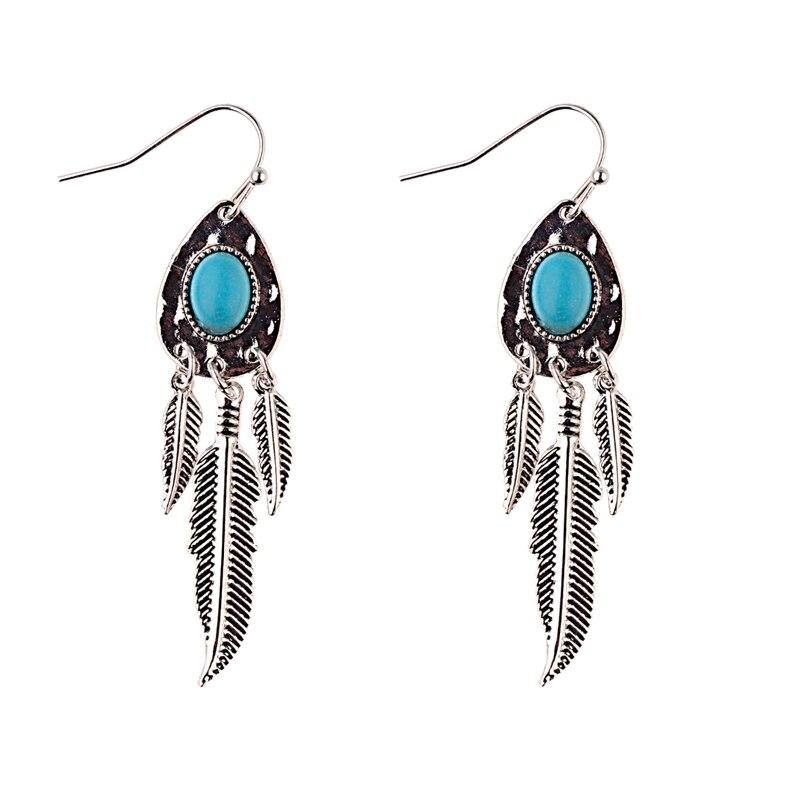 Turquoises Antique Dangles Earrings-Earrings-Rossny