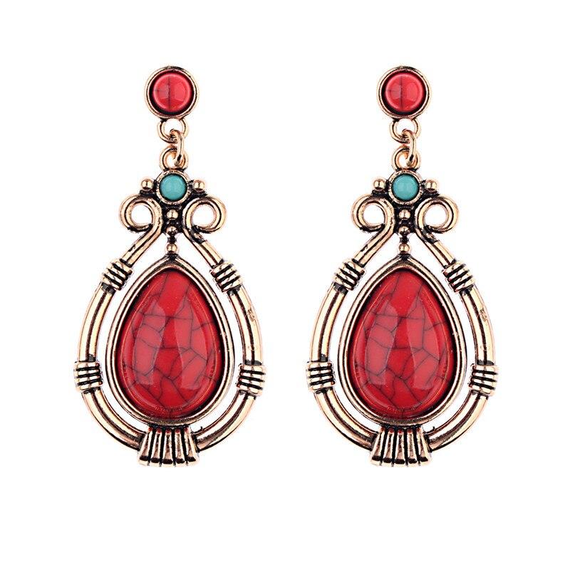Turquoises Antique Dangles Earrings-Earrings-Rossny