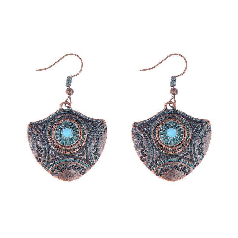 Turquoises Antique Dangles Earrings-Earrings-Rossny