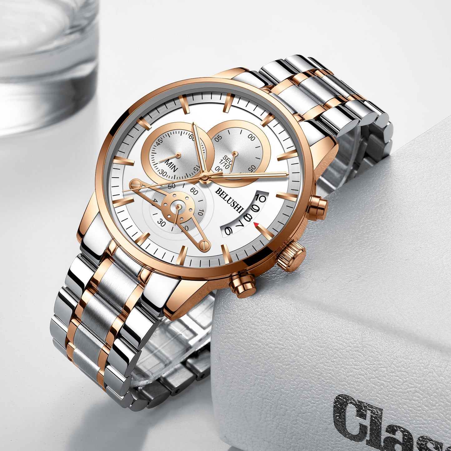 YSYH quartz watch men's gold business watch countdown calendar reloj hombre