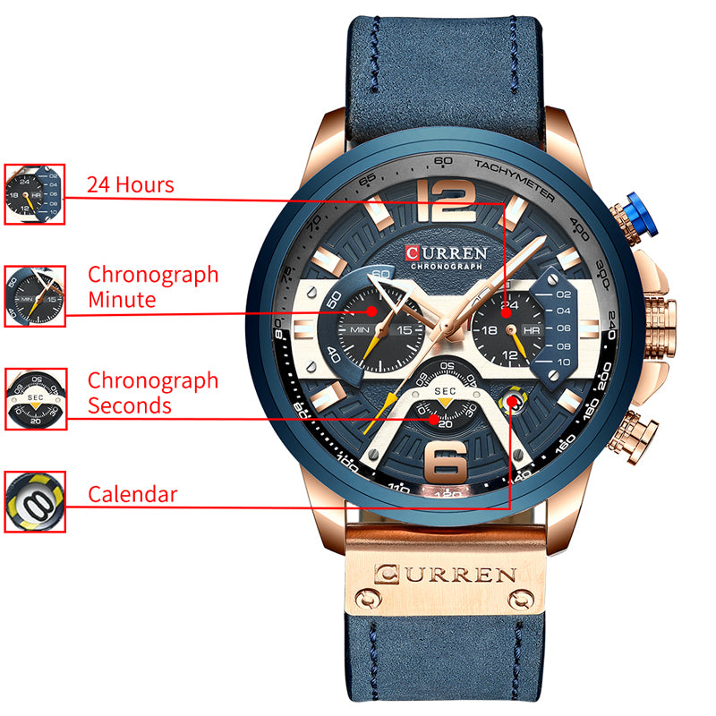 YSYH Men Watch Luxury Brand Sports Wristwatch Casual Quartz Watch