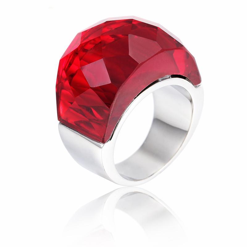 Rossny Bohemia Crystal Wedding Rings For Women Silver Stainless Steel Engagement Jewelry-Rings-Rossny