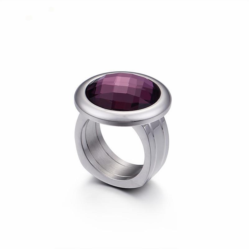 Rossny Women Rings Bulgaria Gold Stainless Steel & Colorful Stone Rings-Rings-Rossny