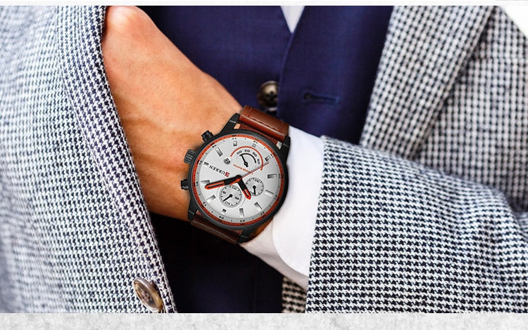 YSYH Quartz Watch Men  Luxury Leather  Casual Sport Clock Men Wristwatches