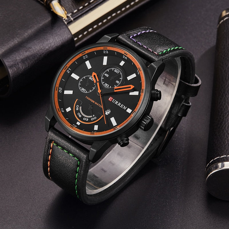 YSYH Quartz Watch Men  Luxury Leather  Casual Sport Clock Men Wristwatches