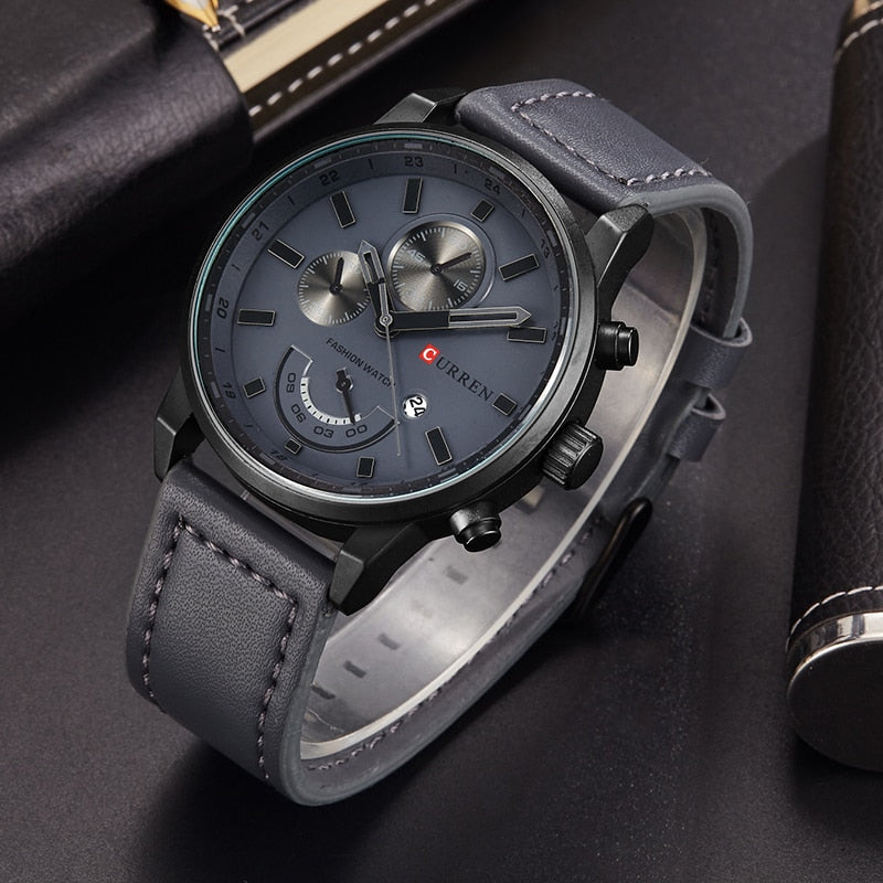 YSYH Quartz Watch Men  Luxury Leather  Casual Sport Clock Men Wristwatches