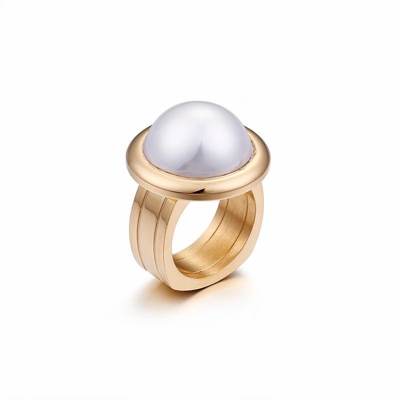Rossny Women Rings Bulgaria Gold Stainless Steel & Colorful Stone Rings-Rings-Rossny