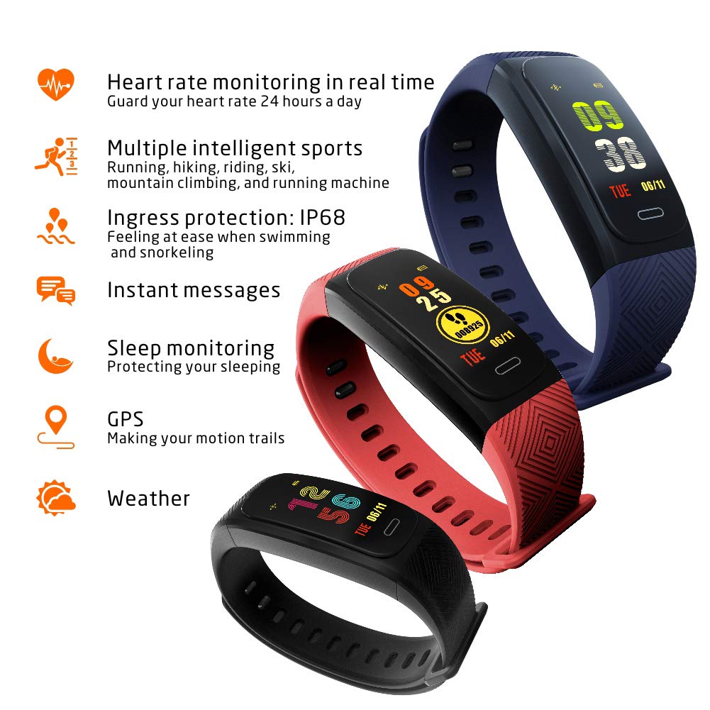 UWear GPS Smart Bracelet Fitness Tracker Heart Rate Monitoring Activity Sports Band