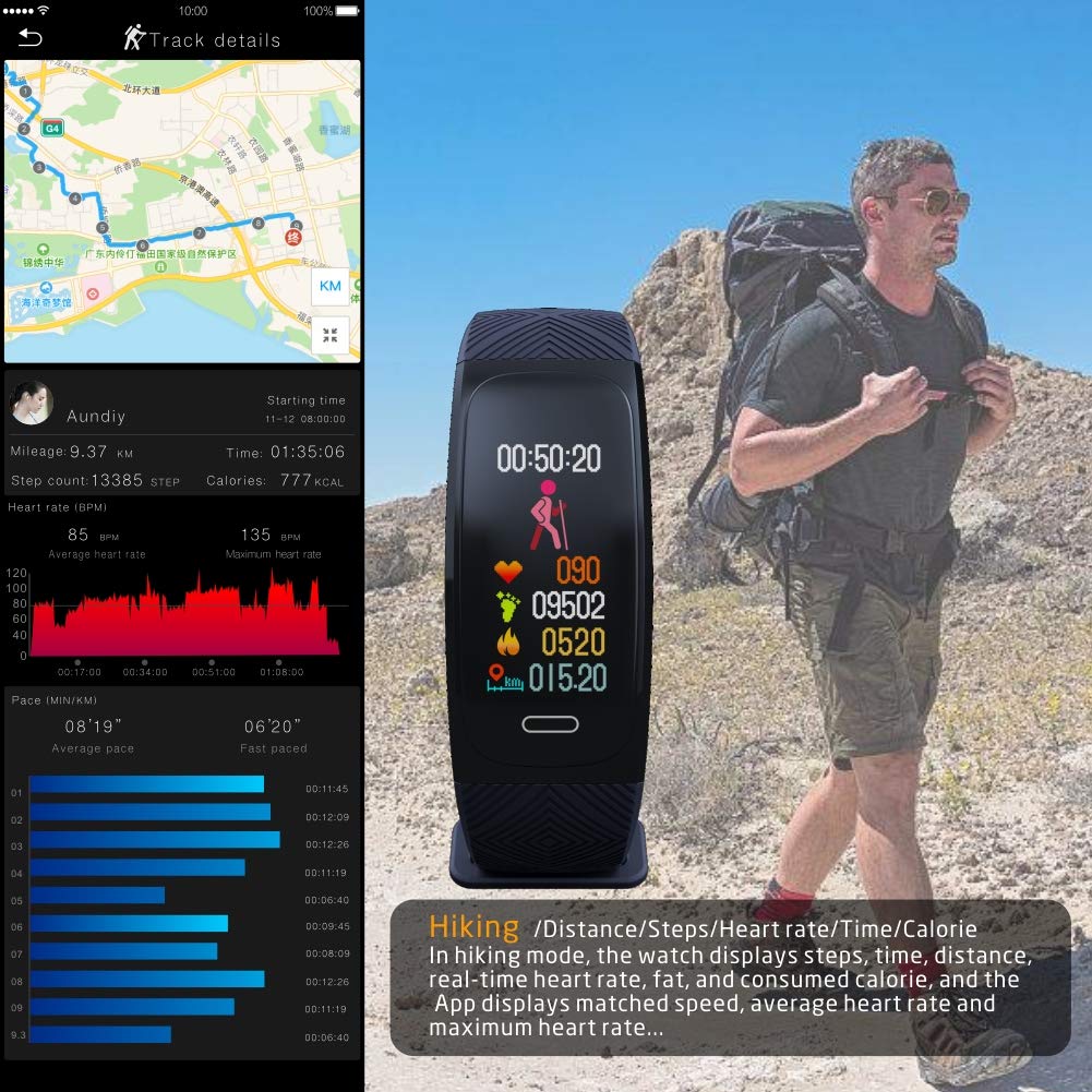 UWear GPS Smart Bracelet Fitness Tracker Heart Rate Monitoring Activity Sports Band