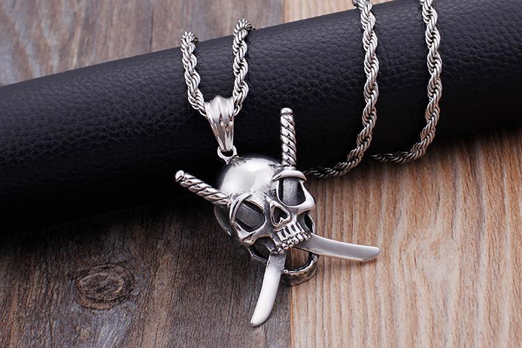 Gothic Viking Stainless Steel Skull Sword Pendant Necklace Jewelry-Necklace Pendant-Rossny