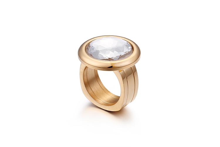 Rossny Women Rings Bulgaria Gold Stainless Steel & Colorful Stone Rings-Rings-Rossny