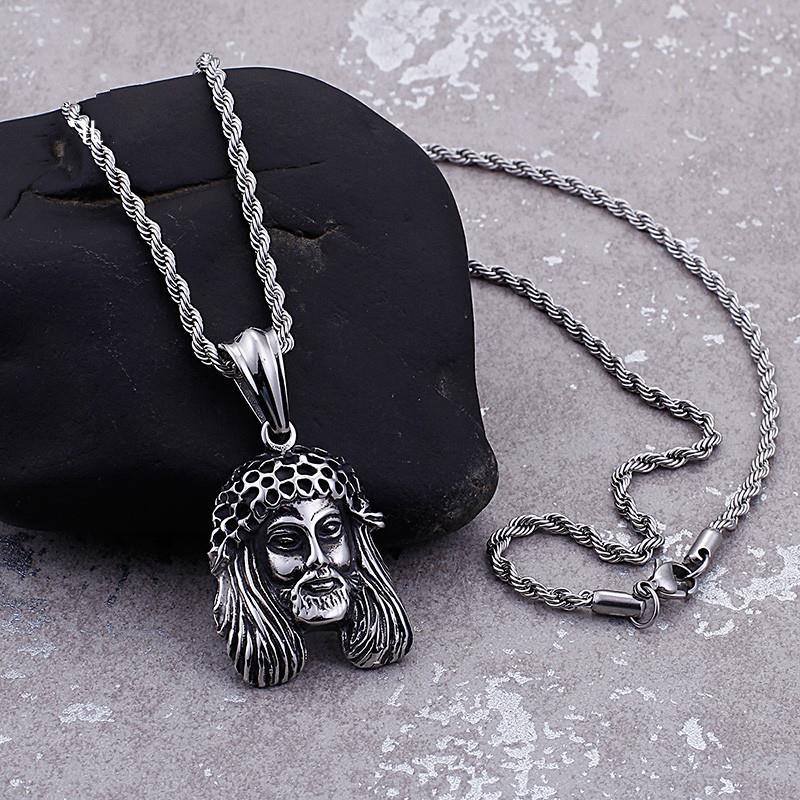 Punk Captain Jack Pendant Necklaces For Men Stainless Steel Figure Pirate Skull Necklace Chain Jewelry-Necklace Pendant-Rossny