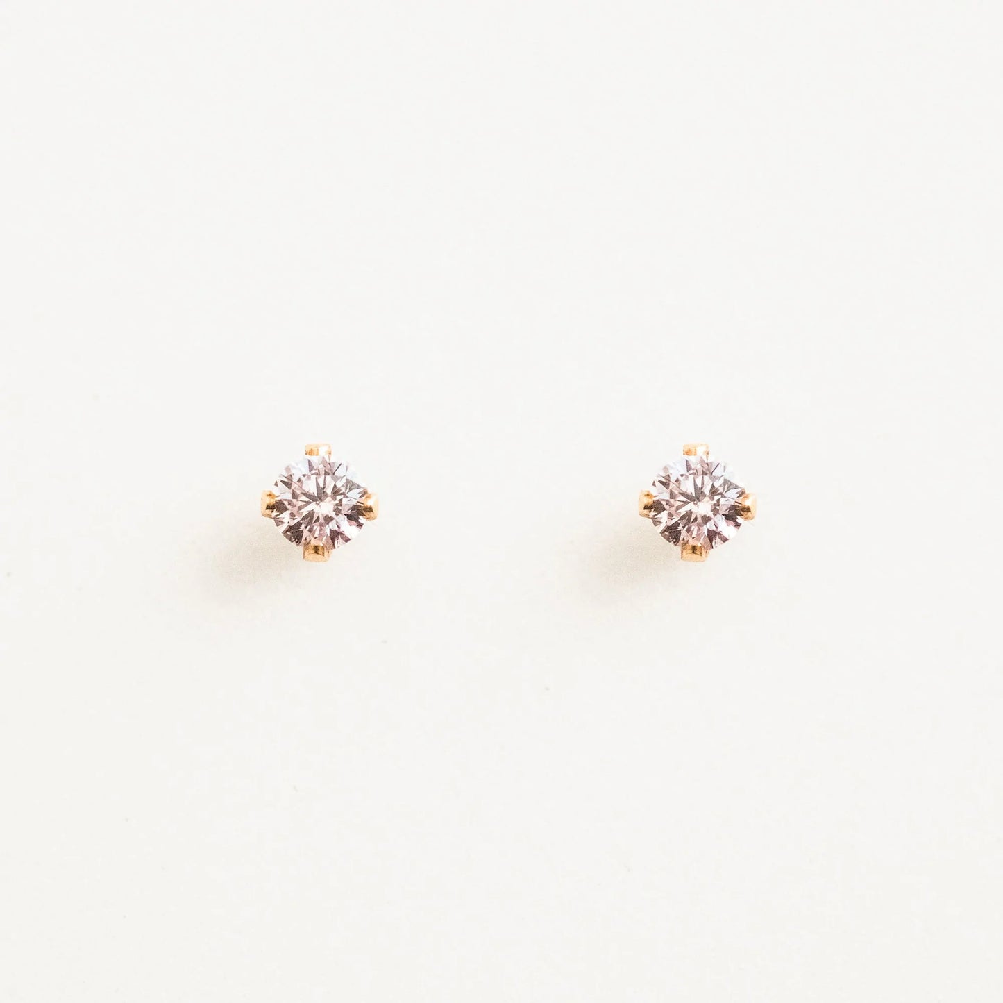 April Birthstone Stud Earrings (Diamond)