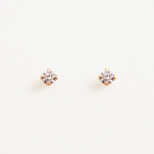 April Birthstone Stud Earrings (Diamond)