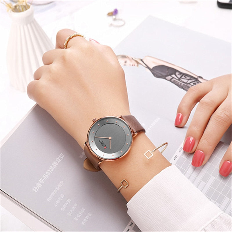 YSYH Beautiful Women's Quartz Watches Slim Fashion Leather Ladies Wrist Watch Reloj Mujer Female Clock Gifts For Women
