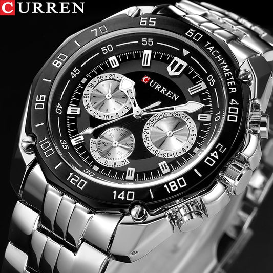 YSYH 8077 Full Stainless Steel Band Watches For Men Fashion Army Military Quartz Mens Watch Sport Wristwatch Male Clock Reloje