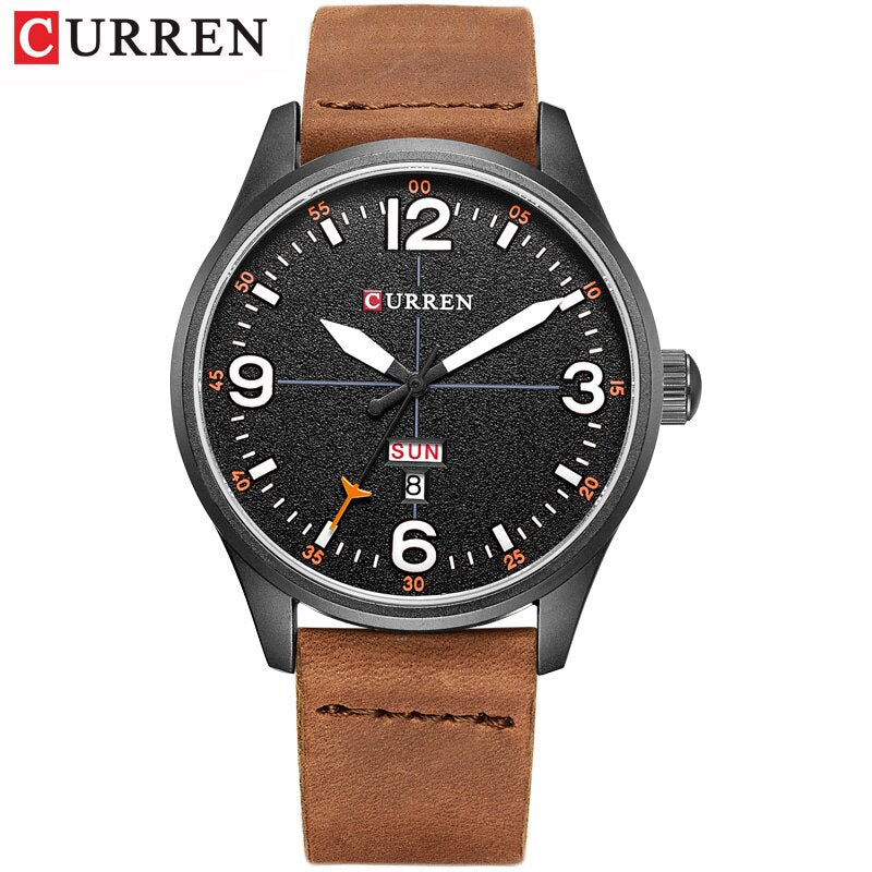 YSYH Brand Luxury Casual Military Quartz Watch Men Wristwatch Leather Strap Calendar erkek kol saati
