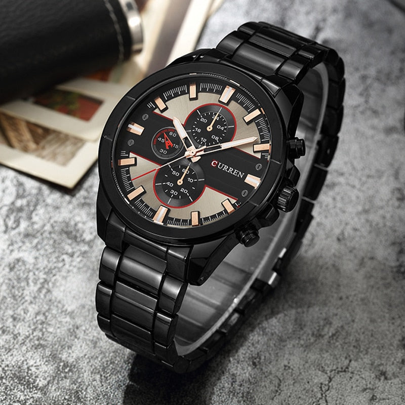 YSYH Classic Stainless Steel Strap Watches Men Military Analog Quartz Wristwatch For Mens Clock Casual Male Watch