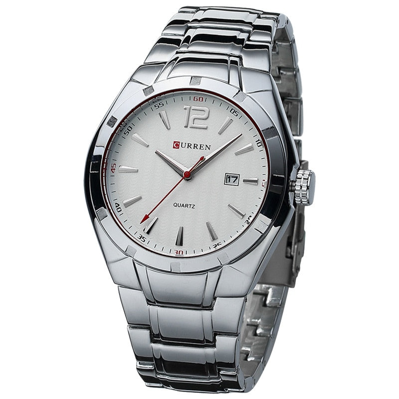 YSYH &Casual Date Men Watches Steel Band Quartz Waterproof Wristwatches erkek kol saat