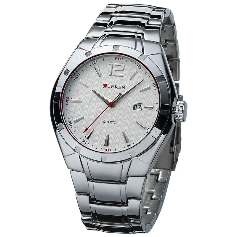 YSYH &Casual Date Men Watches Steel Band Quartz Waterproof Wristwatches erkek kol saat