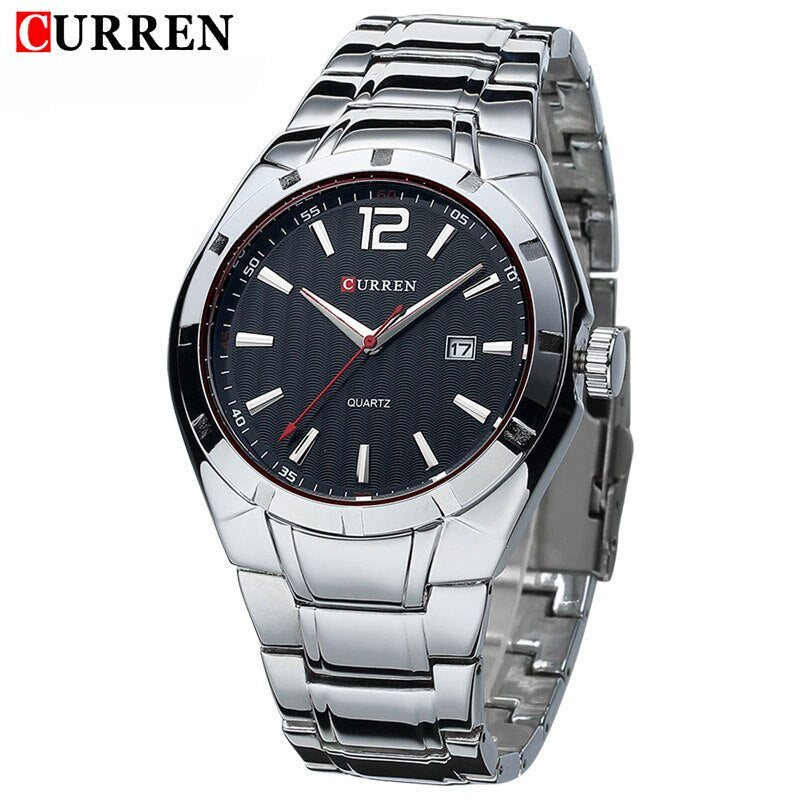 YSYH &Casual Date Men Watches Steel Band Quartz Waterproof Wristwatches erkek kol saat