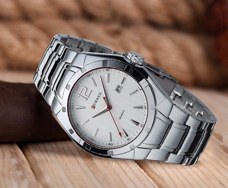 YSYH &Casual Date Men Watches Steel Band Quartz Waterproof Wristwatches erkek kol saat