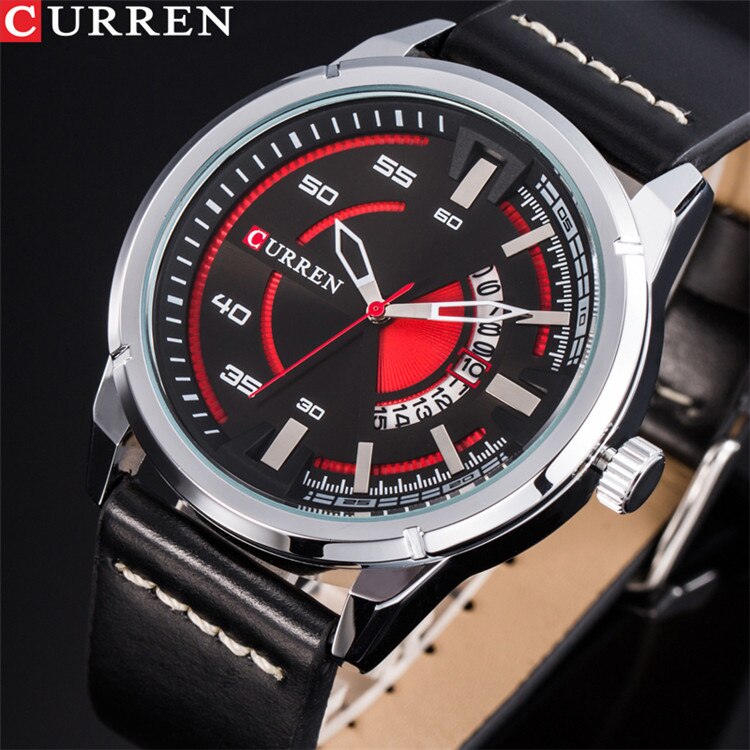 YSYH Creative Watches Casual Quartz Male Clock Display Date Leather Strap Men Wristwatch