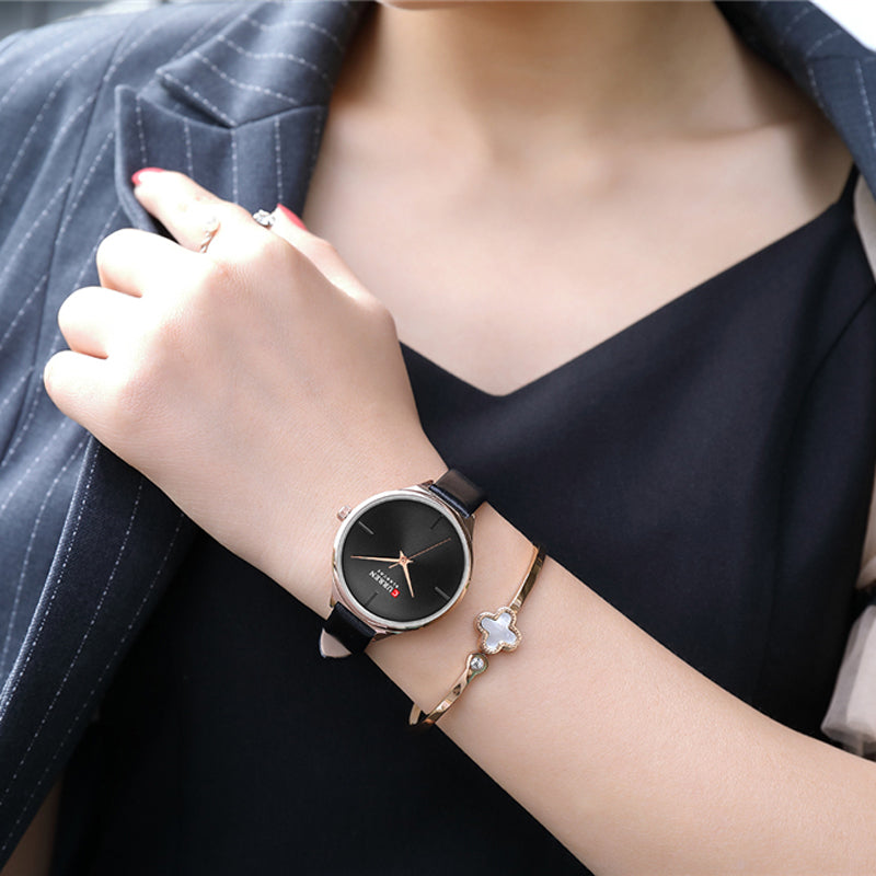 YSYH Ladies Watches Minimalist Wrist Watch for Women Casual Fashion Leather Strap Quartz Female Clock Simple Classy Watch