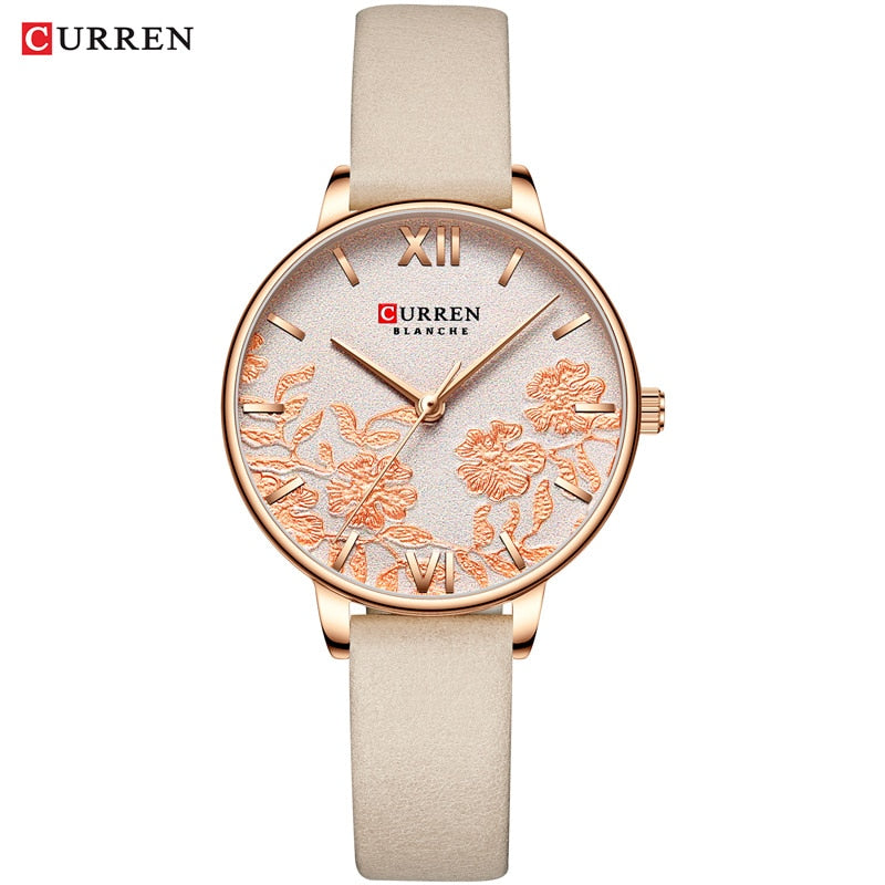 YSYH Leather Women Watches  Beautiful Unique Design Dial Quartz Wristwatch Clock Female Fashion Dress Watch Montre femme