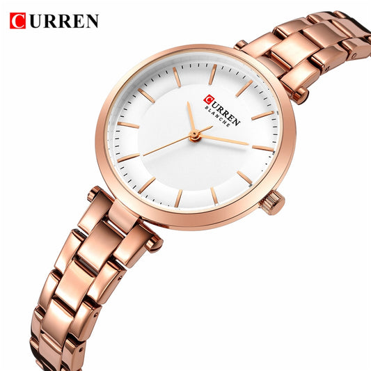 YSYH Luxury Brand Minimalist Quartz Watches Women Rose Gold Bracelet Watch Casual Slim Clock for Ladies Wristwatch with Steel