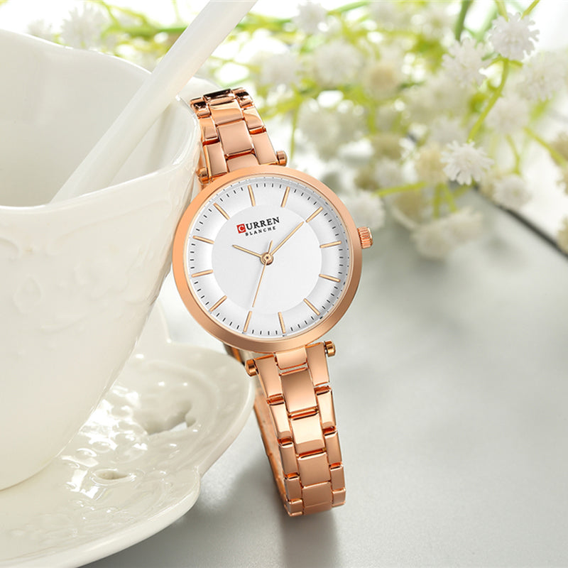 YSYH Luxury Brand Minimalist Quartz Watches Women Rose Gold Bracelet Watch Casual Slim Clock for Ladies Wristwatch with Steel
