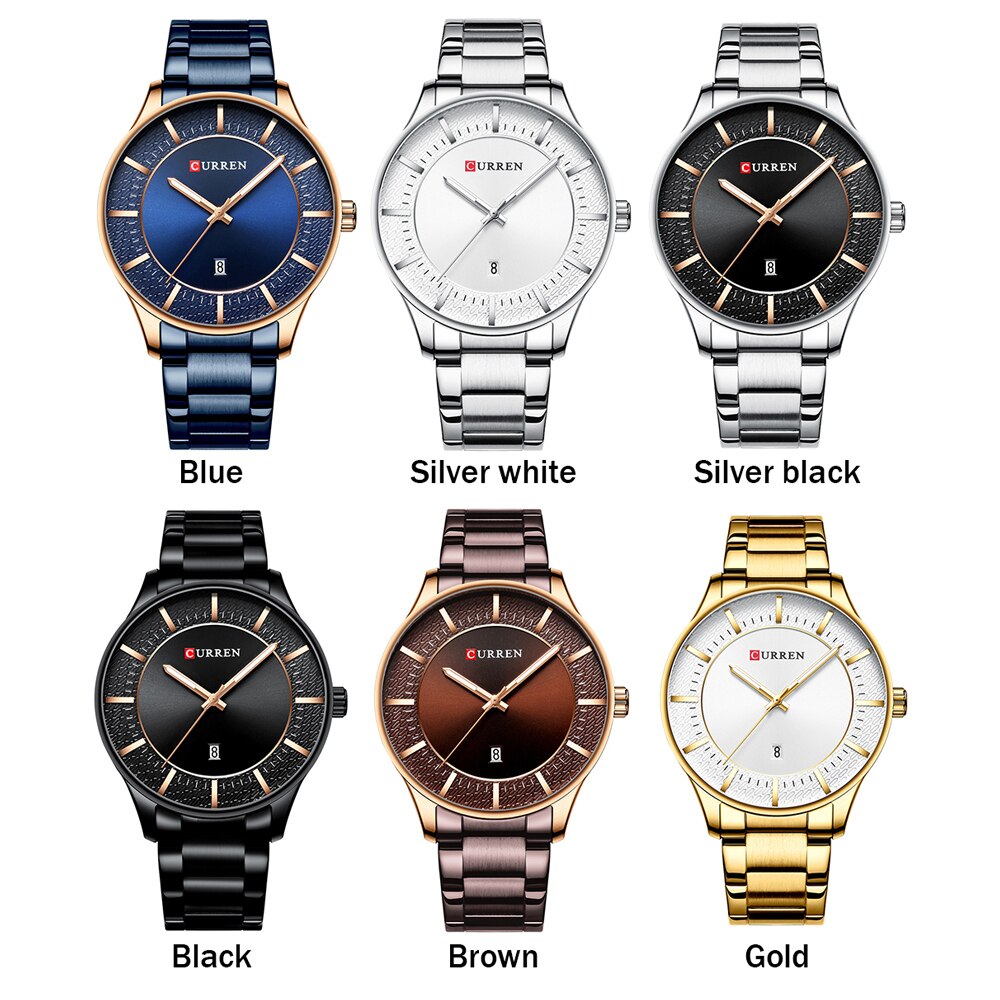 YSYH Luxury Gold Quartz Watches Men Stainless Steel Strap Wristwatch  Auto Date Clock Male Classic Watch