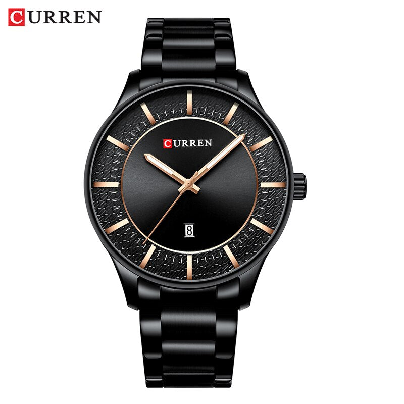 YSYH Luxury Gold Quartz Watches Men Stainless Steel Strap Wristwatch  Auto Date Clock Male Classic Watch
