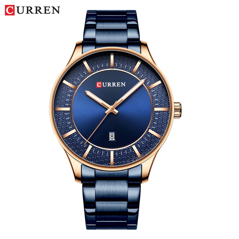 YSYH Luxury Gold Quartz Watches Men Stainless Steel Strap Wristwatch  Auto Date Clock Male Classic Watch