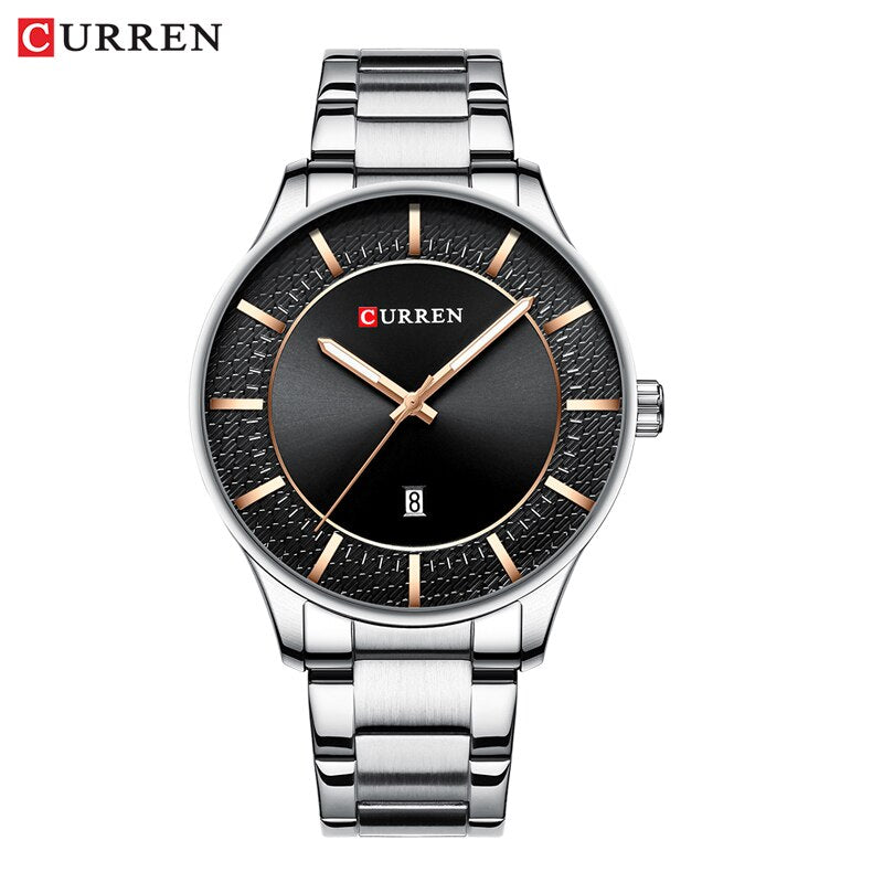 YSYH Luxury Gold Quartz Watches Men Stainless Steel Strap Wristwatch  Auto Date Clock Male Classic Watch