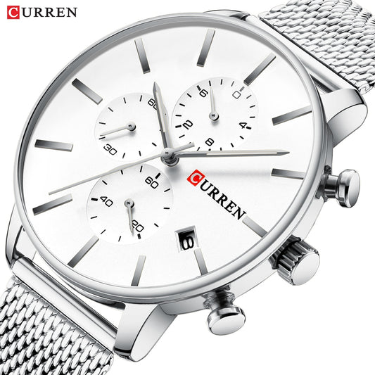 YSYH Men Luxury Quartz Military Watch  Stainless Steel Band Wrist Watches Clock Date  Dropshipping