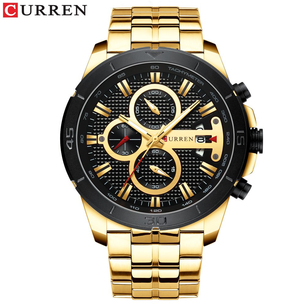 YSYH Men Watch  Luxury Chronograph Quartz Watches Stainless Steel Wristwatches Men Clock