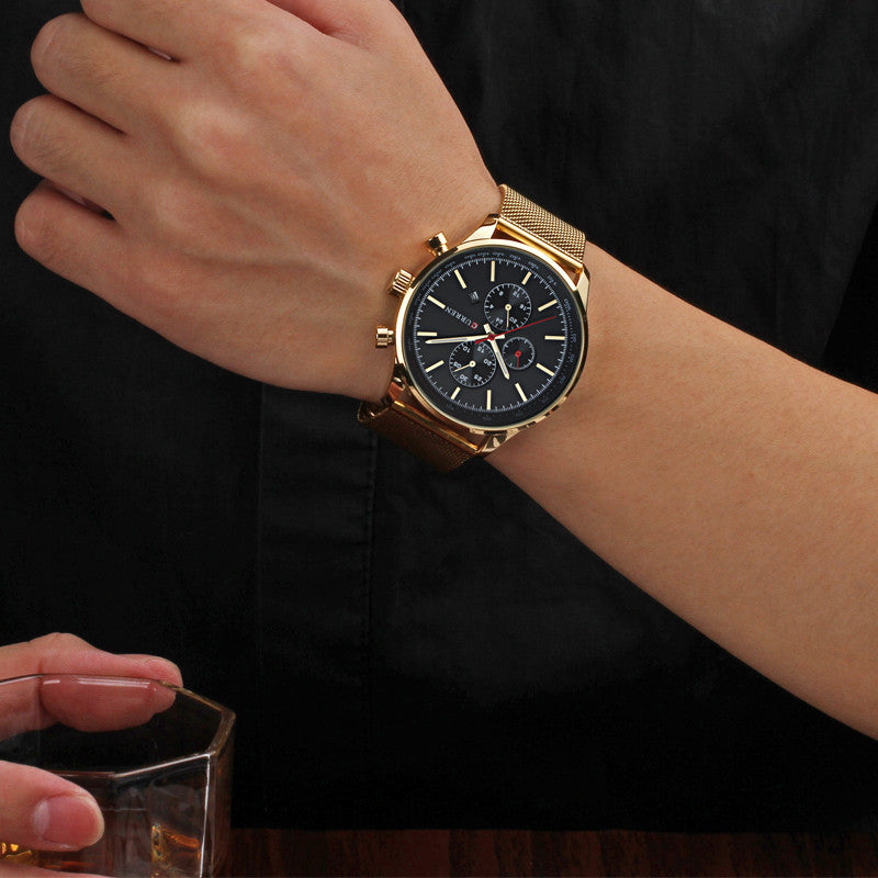 YSYH  Brand Luxury  Casual Sports Men Watches Stainless Steel Wristwatch Date Male Clock