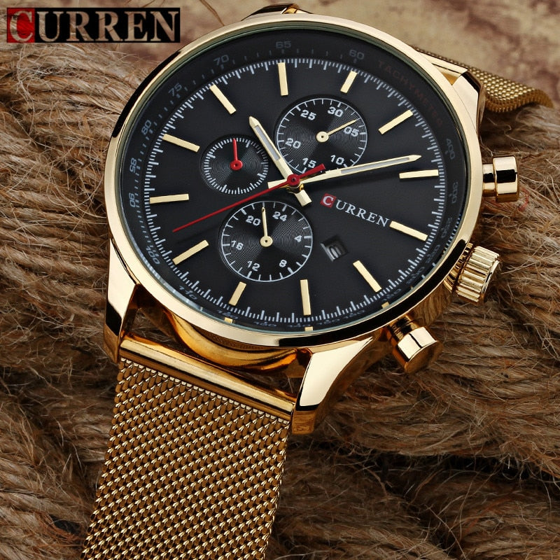 YSYH  Brand Luxury  Casual Sports Men Watches Stainless Steel Wristwatch Date Male Clock