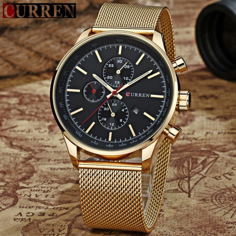 YSYH  Brand Luxury  Casual Sports Men Watches Stainless Steel Wristwatch Date Male Clock